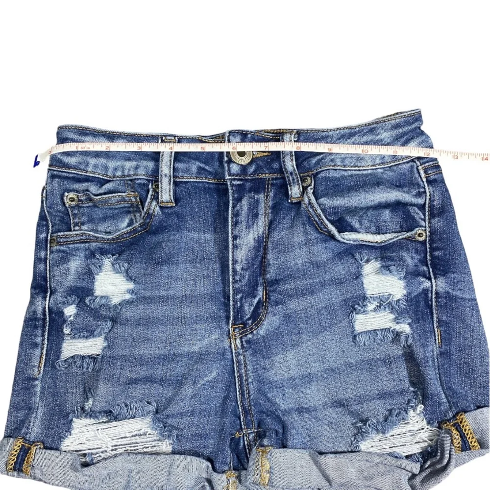 Ladies' Rue21 High Rise Medium Wash Rolled Cuff Shortie